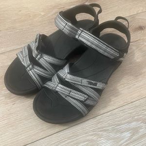Teva sandals size 8 black grey white. Worn once